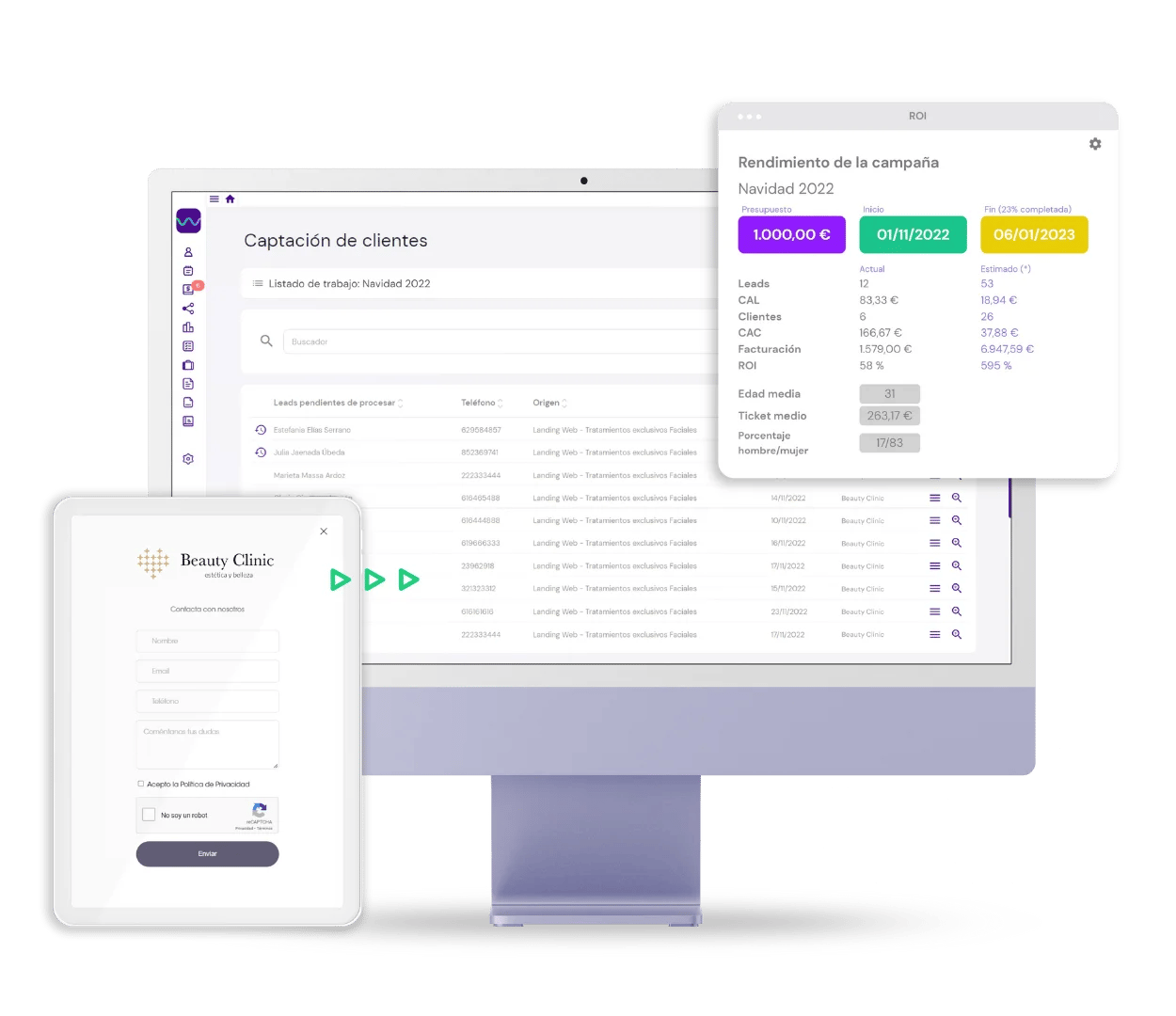 software para medicina estética - software para salones de belleza - SaaS para estética - captación para estética - captación clínicas de estética 