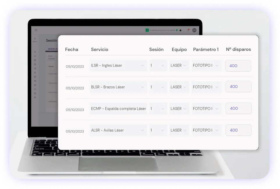 Controla el uso de tu aparatología láser con nuestro software de gestión
