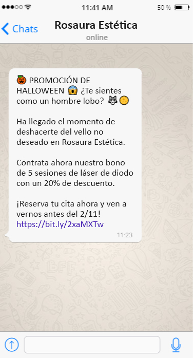Ejemplo de WhatsApp con Emojis