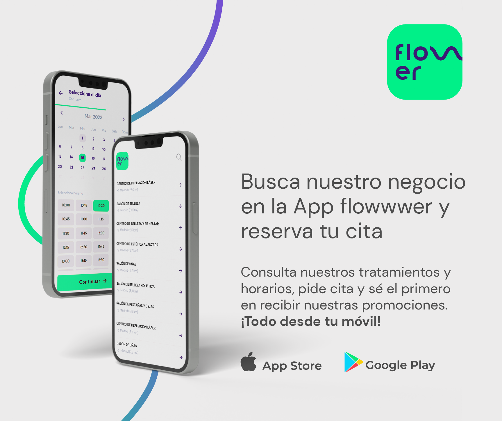 app flowwwer - app de reservas - app de citas para belleza - software para belleza - software para estética - SaaS para belleza