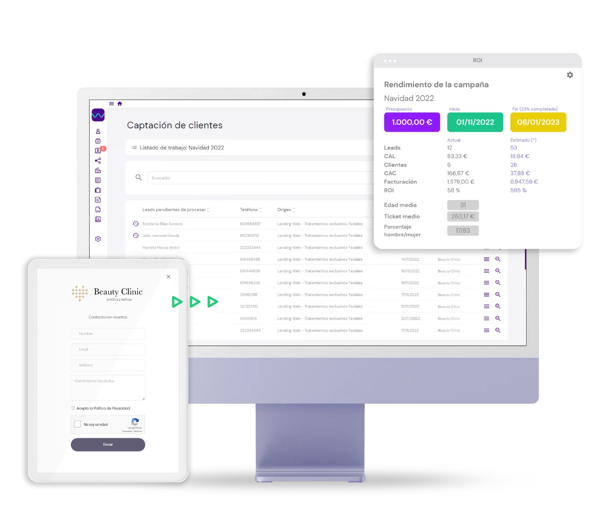 software para medicina estética - software para salones de belleza - SaaS para estética - captación para estética - captación clínicas de estética