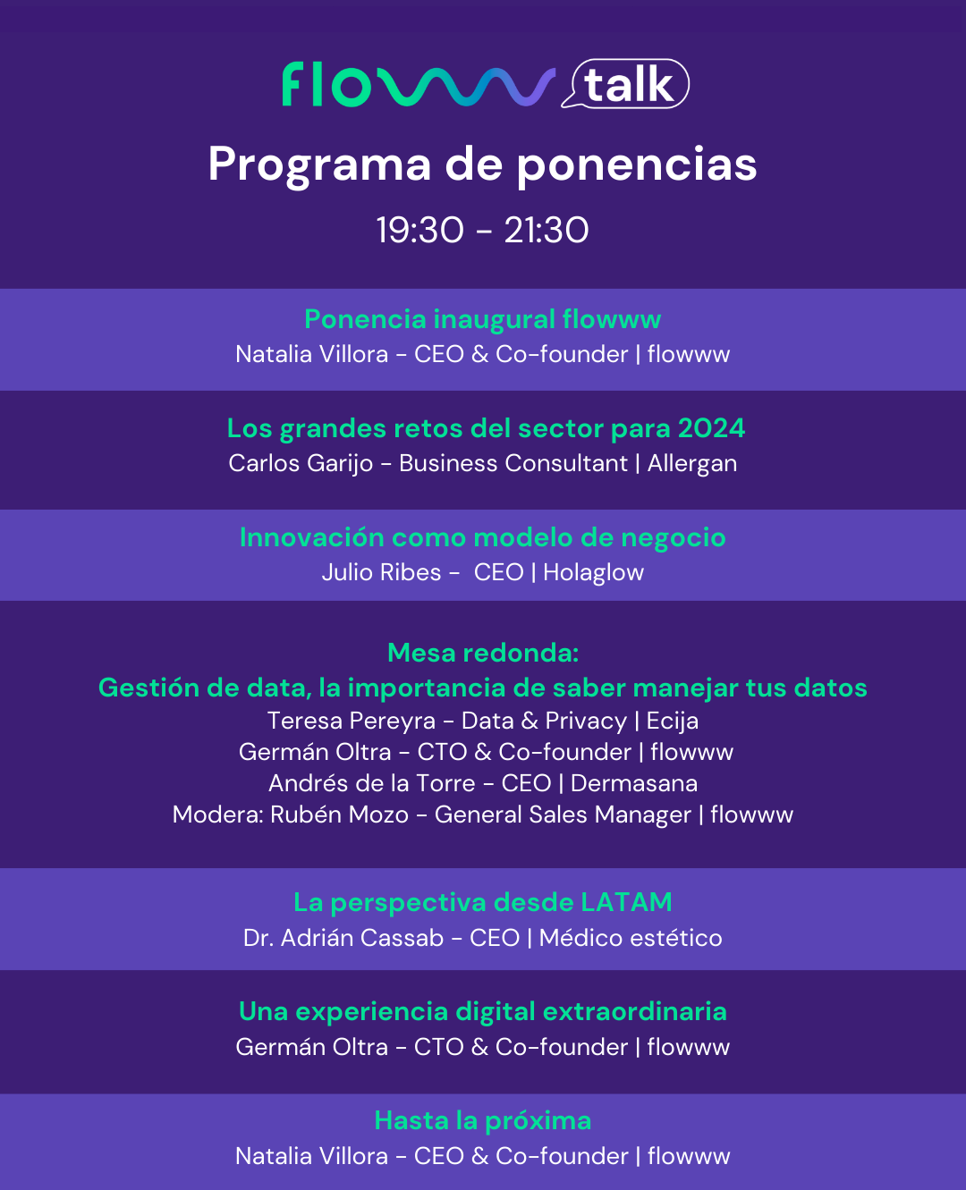 Programa de ponencias - flowwwtalk